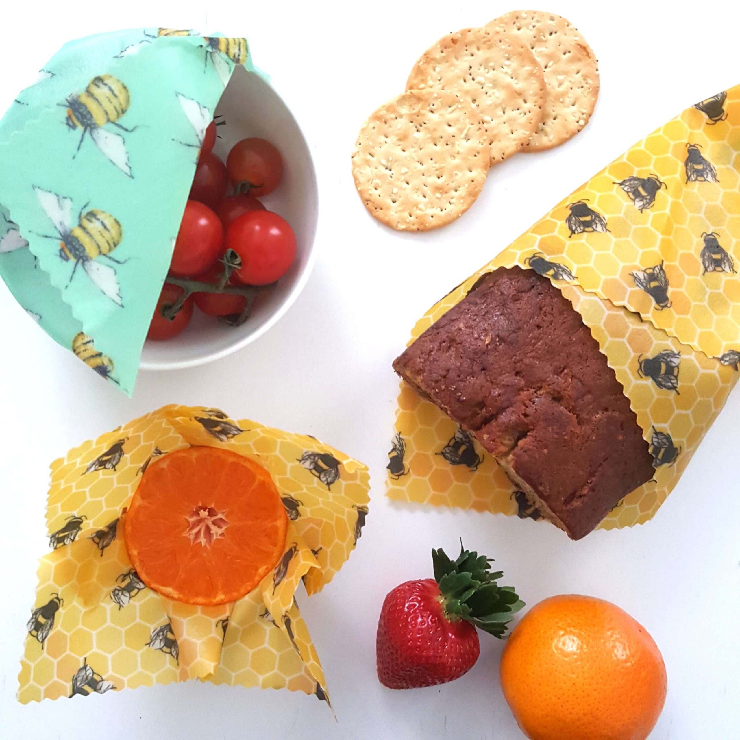 *Set of 3 Handmade Beeswax Wraps | Bee Happy - Image 2