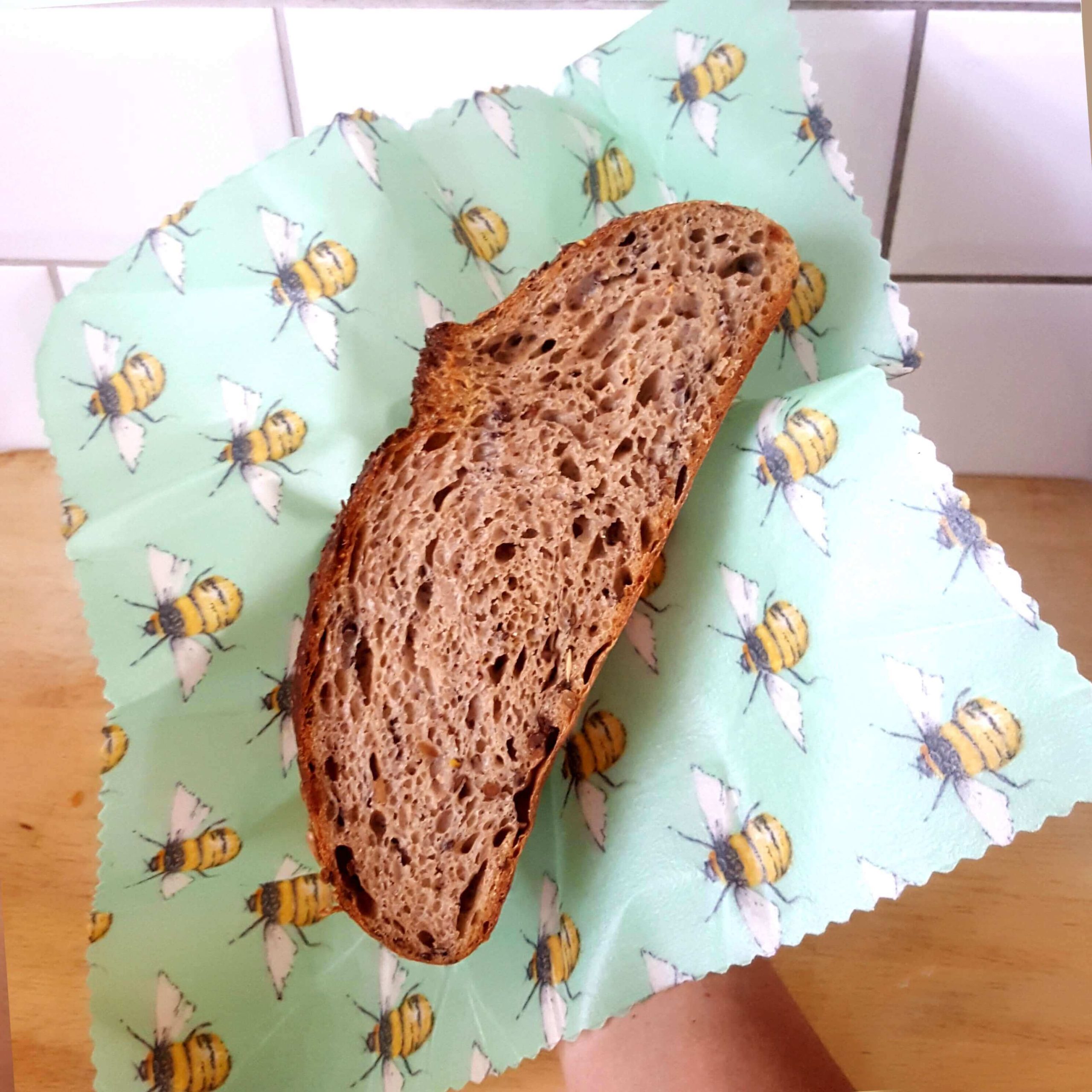 *Set of 3 Handmade Beeswax Wraps | Bee Happy - Image 4